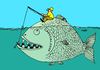 Cartoon: fishing (small) by Medi Belortaja tagged capitalism tooth fishing fish