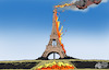 Cartoon: France is Burning (small) by halltoons tagged french,riots,racism,police,shooting