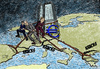 Cartoon: Kontinentaldrift (small) by Ago tagged eu,europa,schuldenkrise,finanzkrise,euro,krise,schulden,rettung,rettungsschirm,griechenland,italien,spanien,portugal,merkel,sarkozy,monti,ezb