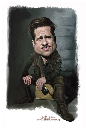 Cartoon: digital caricature of Brad Pitt (medium) by jit tagged digital, 