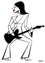 Cartoon: PJ Harvey (small) by Xavi dibuixant tagged pj,harvey,rock,music,band,caricature,cartoon,drawing,black,white