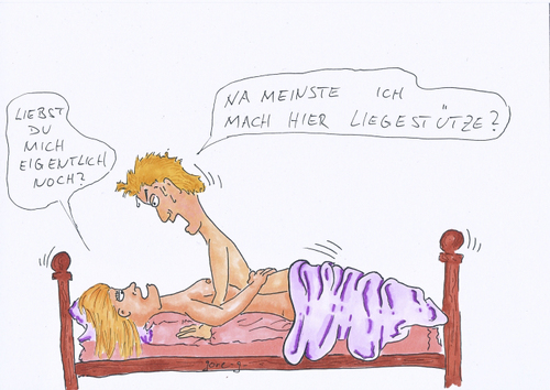Cartoon: Bettsport (medium) by gore-g tagged bett,liebe,bettsport,liegestütze