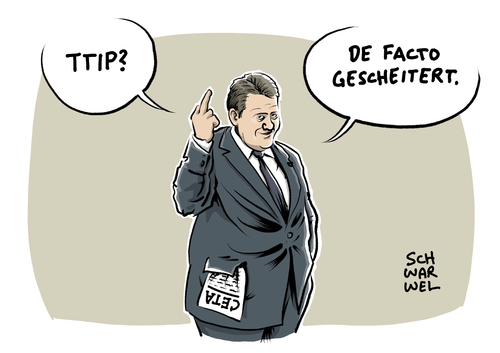 Cartoon: TTIP und CETA (medium) by Schwarwel tagged ttip,ceta,verhandlung,sigmar,gabriel,freihandelsabkommen,karikatur,schwarwel,ttip,ceta,verhandlung,sigmar,gabriel,freihandelsabkommen,karikatur,schwarwel