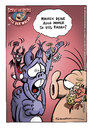 Cartoon: Viel Radau (small) by Schwarwel tagged schwarwel,cartoon,witz,lustig,schweinevogel,iron,doof,teufel,engel,radau,lärm,essen,nahrung