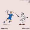 Cartoon: Handball vs Fencing (small) by raim tagged handball,fencing,olympics,games