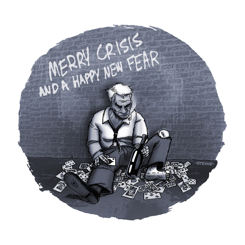 Cartoon: MERRY CRISIS... (medium) by stewie tagged crisis,addiction,drugs,alcohol,gambling