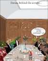 Cartoon: Davos behind the scenes (small) by jean gouders cartoons tagged wef,davos,conspiracy,theorists