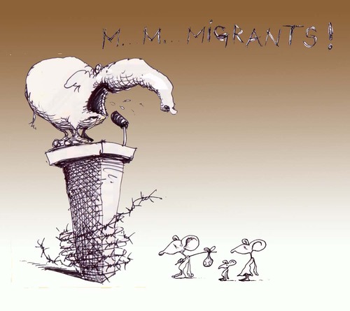 Cartoon: migrants (medium) by Hugo_Nemet tagged migrants
