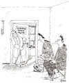 Cartoon: Schnee von heute (small) by Christian BOB Born tagged schuppen arzt wartezimmer patient sprechstunde fegen besen kopf haare haut