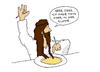Cartoon: Haar in der Suppe (small) by hollers tagged hair,soup,jesus,haar,suppe