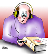 Cartoon: Hörbuch (small) by besscartoon tagged mann,lesen,buch,bücher,hörbuch,kopfhörer,bess,besscartoon