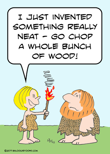 Cartoon: bunch wood invent fire caveman (medium) by rmay tagged bunch,wood,invent,fire,caveman