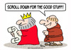 Cartoon: king monk scroll down good stuff (small) by rmay tagged king,monk,scroll,down,good,stuff