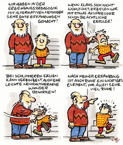 Cartoon: moderne Erziehung (medium) by GB tagged heilung,strafe,maßregelung,umfrage,forsa,züchtigung,eltern,kinder,pädagogik,erziehung,erziehung,pädagogik,kinder,eltern,vater,sohn,strafe,bestrafung,regeln,schlagen,mißhandlung,häusliche gewalt,gewalt,gesellschaft,familie,alleinerziehend,familiendrama,jugendhilfe,jugendamt,kindesmissbrauch,kindesmisshandlung,körperverletzung,häusliche