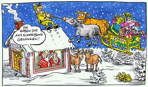 Cartoon: weihnachten (medium) by GB tagged schlitten,rentier,geschenke,logistik,job,ausschreibung,pitch,wettbewerb,weihnachtsfrau,weihnachtsmann,mas,christmas,weihnachten,weihnachten,weihnachtsmann,weihnachtsfrau,wettbewerb,pitch,ausschreibung,geschenke,rentier,schlitten,logistik,job