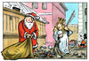 Cartoon: end of christkindlesmarket (small) by GB tagged christmas weihnachten st claus weihnachtsmannn christkind