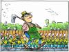 Cartoon: german schrebergardens part 2 (small) by GB tagged natur pflanzen obst gemüse früchte salat beet gärtner nahrung pflanzenschutz schneckenabwehr morgenappell zucht ordnung