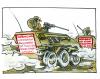 Cartoon: The german sector (small) by GB tagged afghanistan,bundeswehr,krieg,frieden,waffen,soldat,heer,humanitärer,einsatz,aufbau,panzer