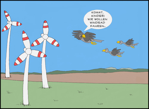 Cartoon: unsere Umwelt (medium) by Retlaw tagged windräder,vogelschutz