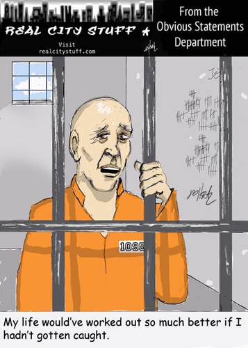 Cartoon: Prisioner regrets (medium) by optimystical tagged crime,punishment,regrets,delusions,imprisonment,criminal,jail