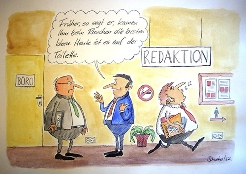 Cartoon: Alternative zur Raucherpause... (medium) by Mario Schuster tagged mario,schuster,karikatur,cartoon,raucher,rauchverbot
