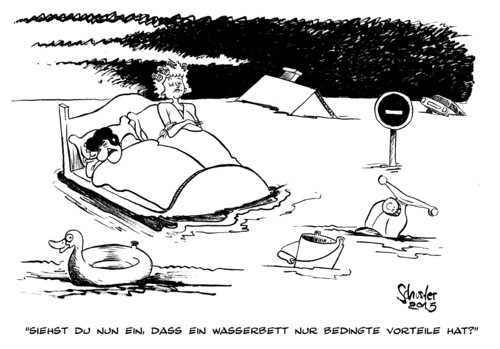 Cartoon: Das Wasserbett (medium) by Mario Schuster tagged karikatur,cartoon,mario,schuster,wasserbett