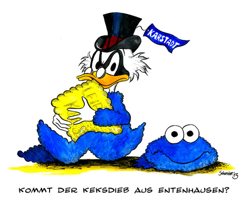 Cartoon: Der Keksdieb (medium) by Mario Schuster tagged karikatur,cartoon,mario,schuster,krümelmonster,keks,bahlsen,leibnitz