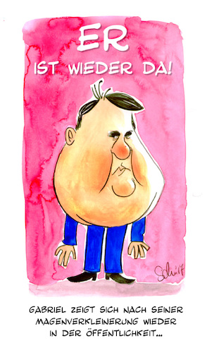 Cartoon: Sigmar Gabriel (medium) by Mario Schuster tagged sigmar,gabriel,mario,schuster,karikatur,cartoon