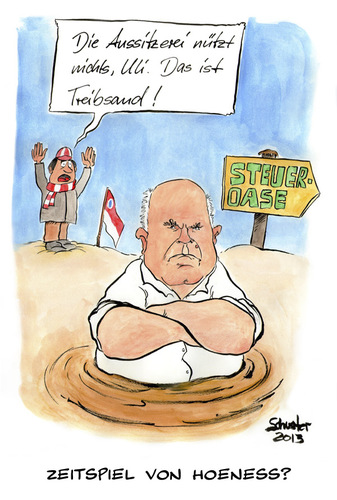 Cartoon: Uli Hoeneß (medium) by Mario Schuster tagged karikatur,cartoon,mario,schuster,uli,hoeneß,bayern,münchen