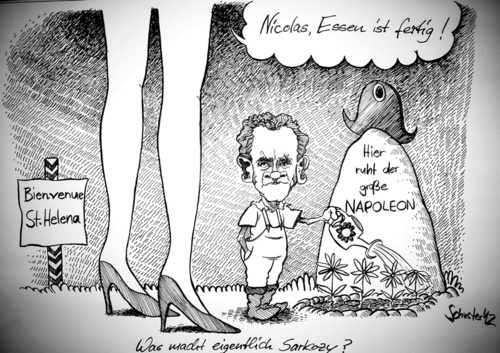 Cartoon: Was macht eigentlich Sarkozy? (medium) by Mario Schuster tagged karikatur,cartoon,mario,schuster,gera,sarkozy,frankreich,napoleon