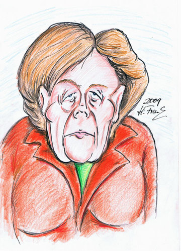 Cartoon: Angela Merkel (medium) by DeviantDoodles tagged caricature,politics,famous,chancellor,vip
