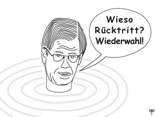 Cartoon: Realitätsverlust (medium) by thalasso tagged wulff,bundespräsident,präsidentschaft,politik,wahl,realitätsverlust,wiederwahl,rücktritt