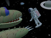 Cartoon: Space Monster (small) by thalasso tagged space,monster,spaceman,astronaut,spacesuit,skin,peel,unfit,consumption,weltraum,weltall,raumanzug,schale,verzehr