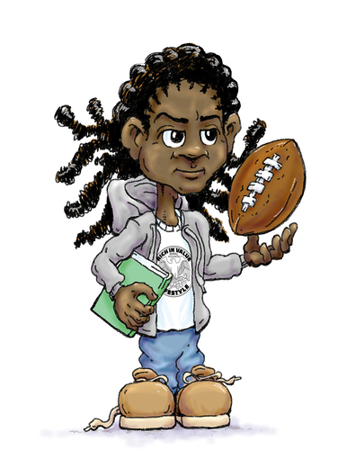 Cartoon: MJ (medium) by karlwimer tagged cartoon,sports,books,kids,football