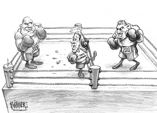 Cartoon: Ring o Pain (medium) by karlwimer tagged economy,business,colorado,new,year,boxing