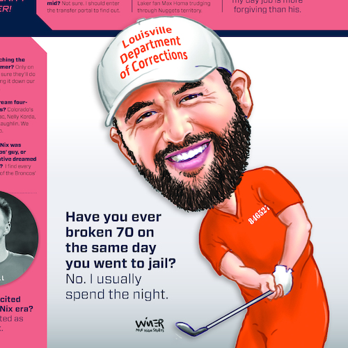 Cartoon: Scott Schefflers New Outfit (medium) by karlwimer tagged golf,usa,pga,championship,arrest,scheffler,jail,sports,cartoon