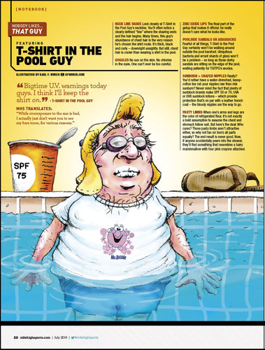 Cartoon: Shirt in the Pool Guy (medium) by karlwimer tagged sports,pool,sunbathing,watersports,swimming