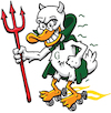 Cartoon: Devil Duck (small) by karlwimer tagged duck,devil,mascot