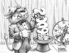 Cartoon: Market Magic (small) by karlwimer tagged stockmarket,markets,business,economy,bull,bear,magic,magician,hat,2009,2010