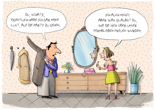 Cartoon: der Unlust etwas abgewinnen (medium) by droigks tagged party,partygänger,unlust,nullbock,fernbleiben,schnippchen,schlagen,positive,sicht,ärgernis,gesellschaft,droigk,feier,ausgehen,soziologie,motiv,party,partygänger,unlust,nullbock,schnippchen,schlagen,positive,sicht,ärgernis,gesellschaft,droigk,feier,ausgehen,soziologie,motiv