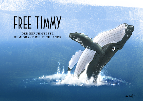 Cartoon: Free Timmy (medium) by droigks tagged rückkehr,heimatland,integration,reintegration,migration,auswanderer,remigration,identität,neuanfang,buckelwal,timmy,hope,ostsee,gestrandet,rettung,timmendorfer,strand,inselpoel,wismarbucht,meeressäuger,hype,medienereignis,aktivismus,privatinitiative,barge,transport,dänemark,nordsee,atlantik,lebensraum,verschwörungsmythen,terminator,droigks,hoffnung,rückkehr,heimatland,integration,reintegration,migration,auswanderer,remigration,identität,neuanfang,buckelwal,timmy,hope,ostsee,gestrandet,rettung,timmendorfer,strand,inselpoel,wismarbucht,meeressäuger,hype,medienereignis,aktivismus,privatinitiative,barge,transport,dänemark,nordsee,atlantik,lebensraum,verschwörungsmythen,terminator,droigks,hoffnung