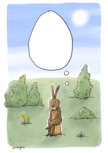 Cartoon: inhaltsleerer Osterhasen-Cartoon (medium) by droigks tagged ostern,osterhase,cartoon,comic,droigks,leere,sprechblase,inhaltsleer,ostern,osterhase,cartoon,comic,droigks,leere,sprechblase,inhaltsleer