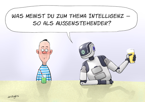 Cartoon: Intelligenz (medium) by droigks tagged kognition,problemlösung,lernen,denken,anpassung,wissen,gedächtnis,logik,analyse,abstraktion,droigks,generative,ki,maschinelles,agenten,neuronale,netze,automatisierung,multimodal,prompting,deep,learning,datenschutz,kognition,problemlösung,lernen,denken,anpassung,wissen,gedächtnis,logik,analyse,abstraktion,droigks,generative,ki,maschinelles,agenten,neuronale,netze,automatisierung,multimodal,prompting,deep,learning,datenschutz