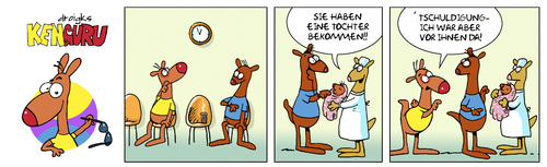 Cartoon: KenGuru an der Reihe sein (medium) by droigks tagged geburt,anstehen,vaterschaft,kind,baby,droigks,känguru,reihenfolge,wartezimmer,entbindung,geburtsstation,hebamme,geburt,anstehen,vaterschaft,kind,baby,droigks,känguru,reihenfolge,wartezimmer,entbindung,geburtsstation,hebamme