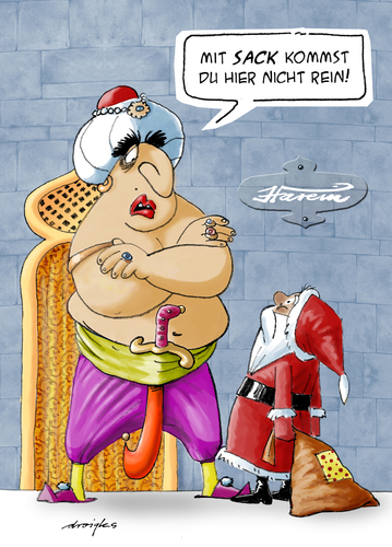 Cartoon: Weihnachten im Harem (medium) by droigks tagged serail,haremsdame,harem,eunuch,sack,xmas,christmas,weihnachtsfest,weihnachtsmann,weihnachten,weihnachten,weihnachtsmann,weihnachtsfest,harem,feiertag,religion,kultur