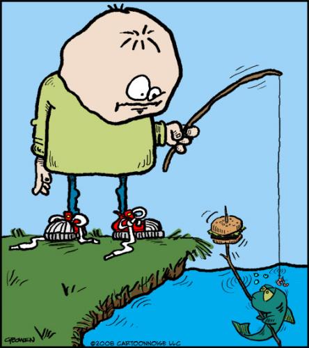 Cartoon: Fishing... (medium) by GBowen tagged fish,fishing,outdoor,funny,cartoon,gbowen,water,cute