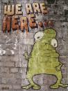 Cartoon: They are here... (small) by GBowen tagged graffiti,alien,monster,wall,silly