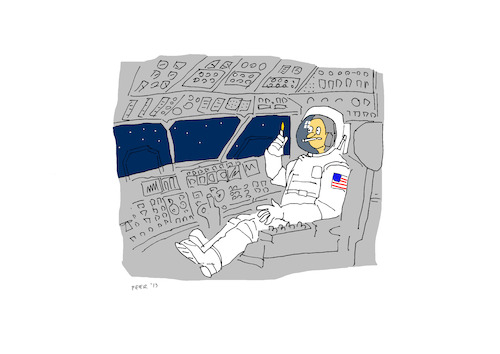 Cartoon: Schmacht im All (medium) by darkplanet tagged astronaut,weltall,nasa,rauchen,nikotin,sucht,space