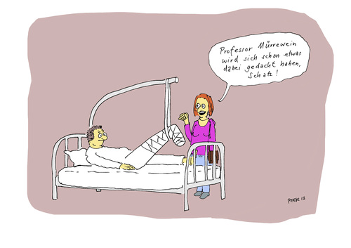 Cartoon: Der Optimismus der Frauen (medium) by darkplanet tagged der,frau,mann,patient,bein,klinik,krankenhaus,arzt,doktor,professor