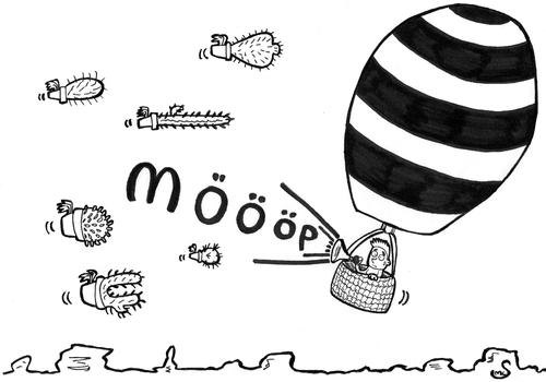Cartoon: vorletzte geräusche -mööp- (medium) by XombieLarry tagged baloon,kactus,wings
